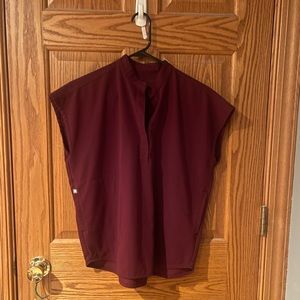 Figs Scrub Top Burgundy